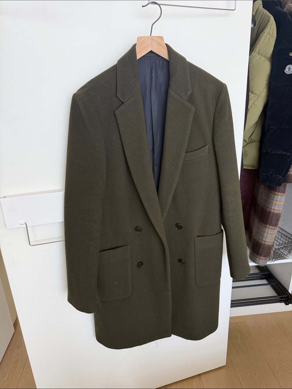 TOMORROWLAND Double-Breasted Overcoat in Olive